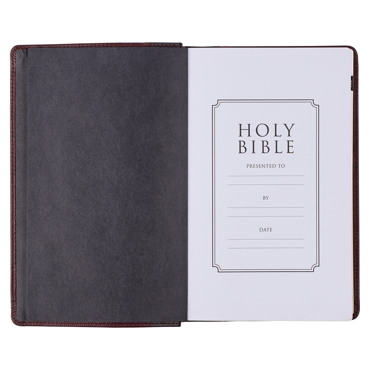 Two-tone Brown Genuine Leather Giant Print King James Version Bible with Thumb Indexing - The Christian Gift Company