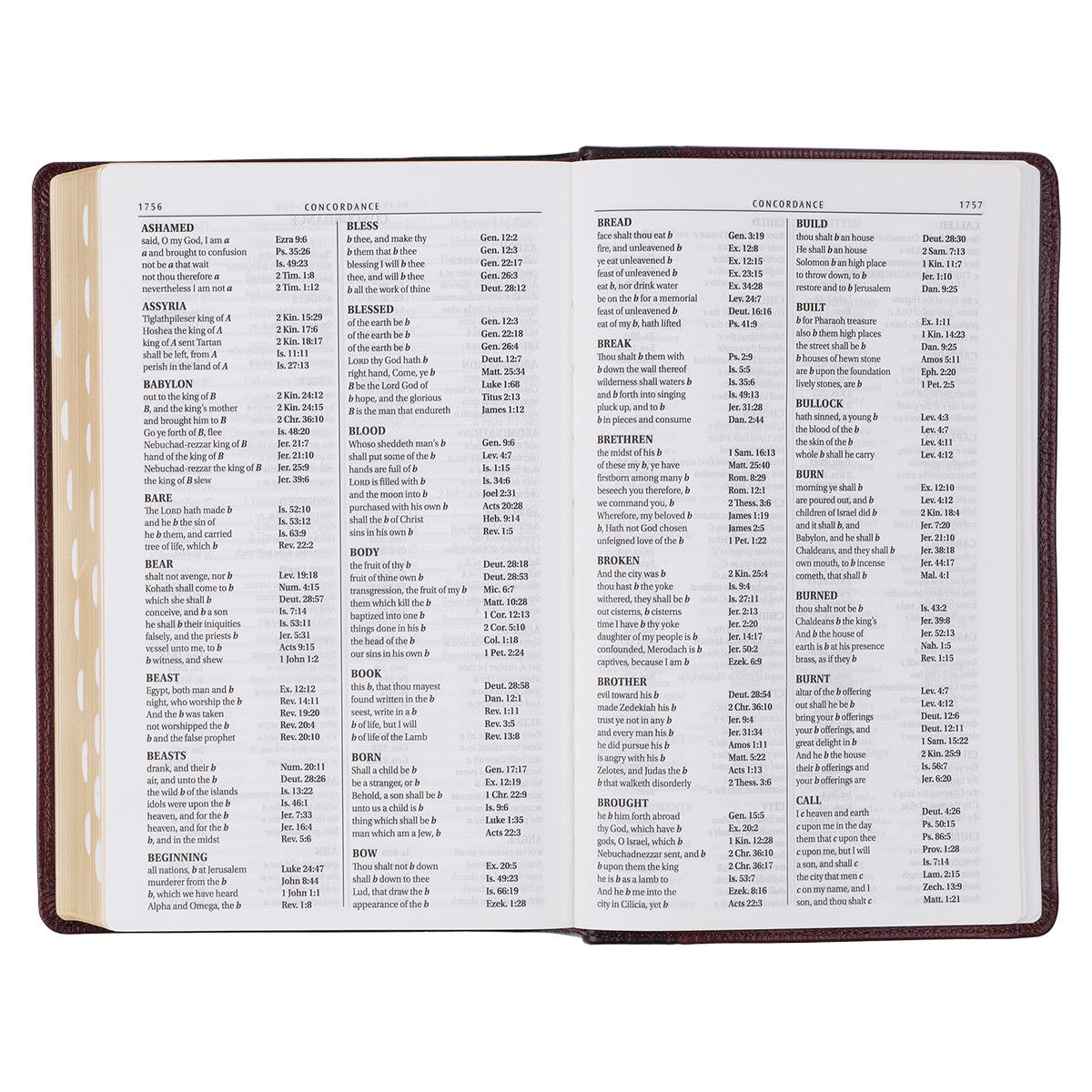 Two-tone Brown Genuine Leather Giant Print King James Version Bible with Thumb Indexing - The Christian Gift Company