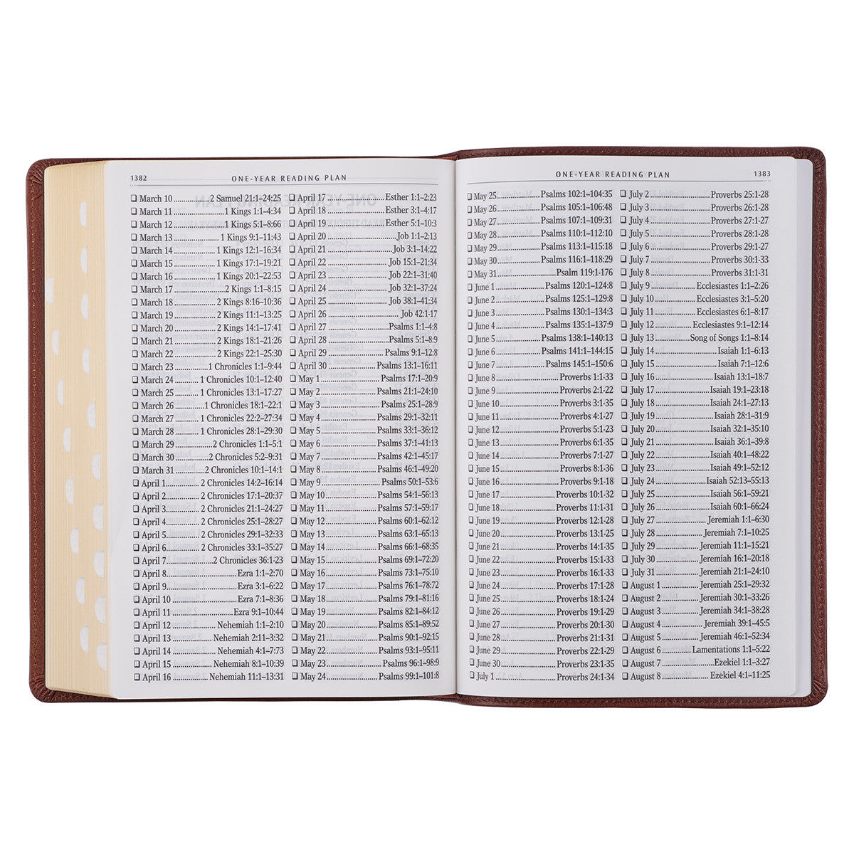 Saddle Tan Genuine Leather Giant Print Full-size King James Version Bible with Thumb Indexing - The Christian Gift Company