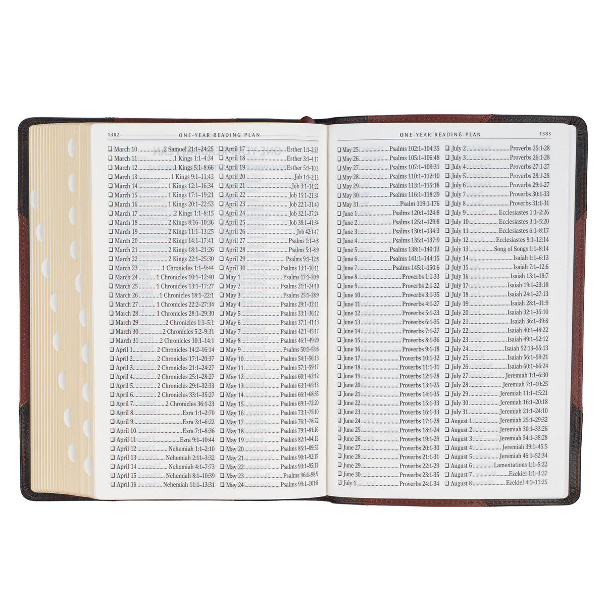 Tawny and Dark Brown Genuine Leather Giant Print King James Version Bible with Thumb Index - The Christian Gift Company