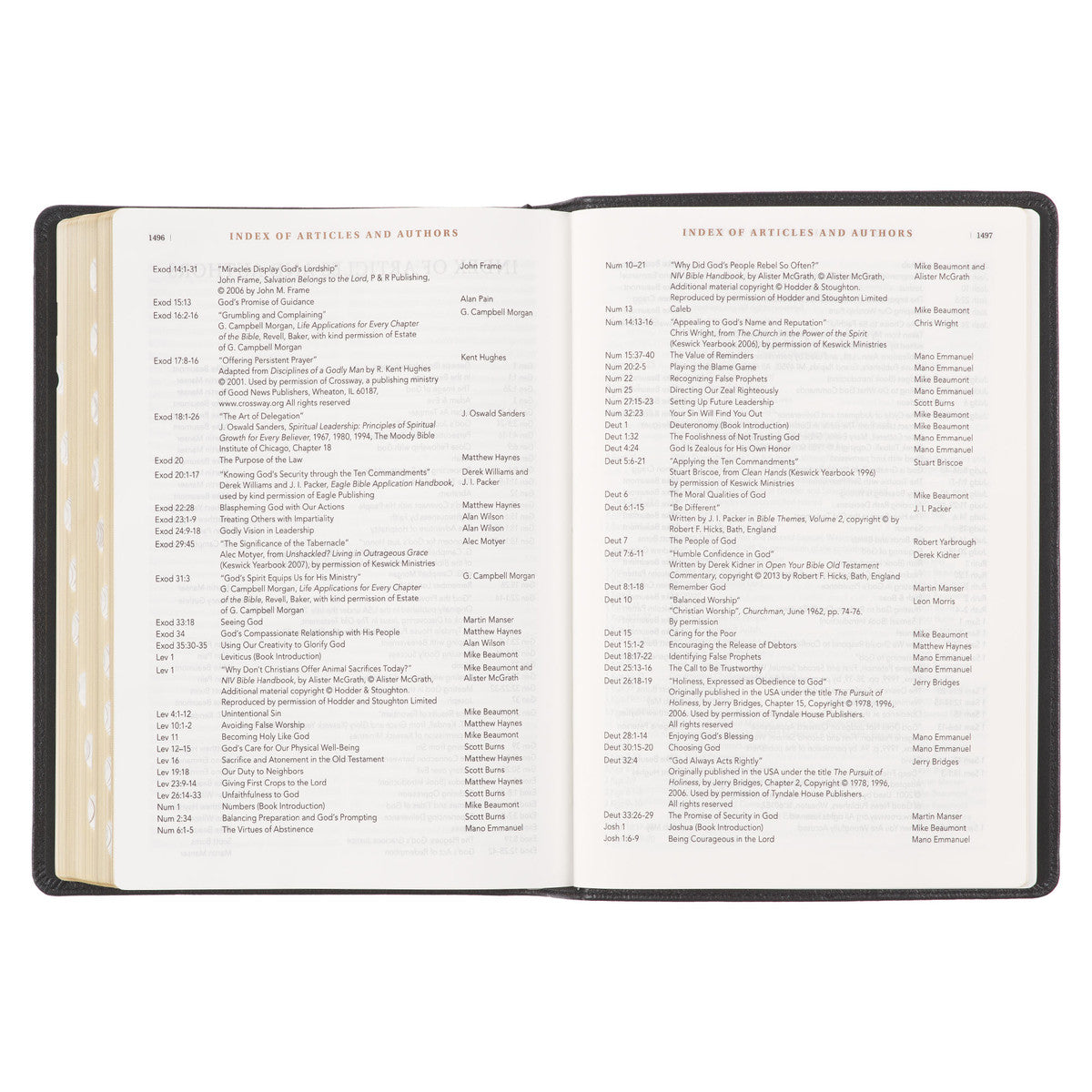 Black Genuine Leather Spiritual Growth Bible - The Christian Gift Company