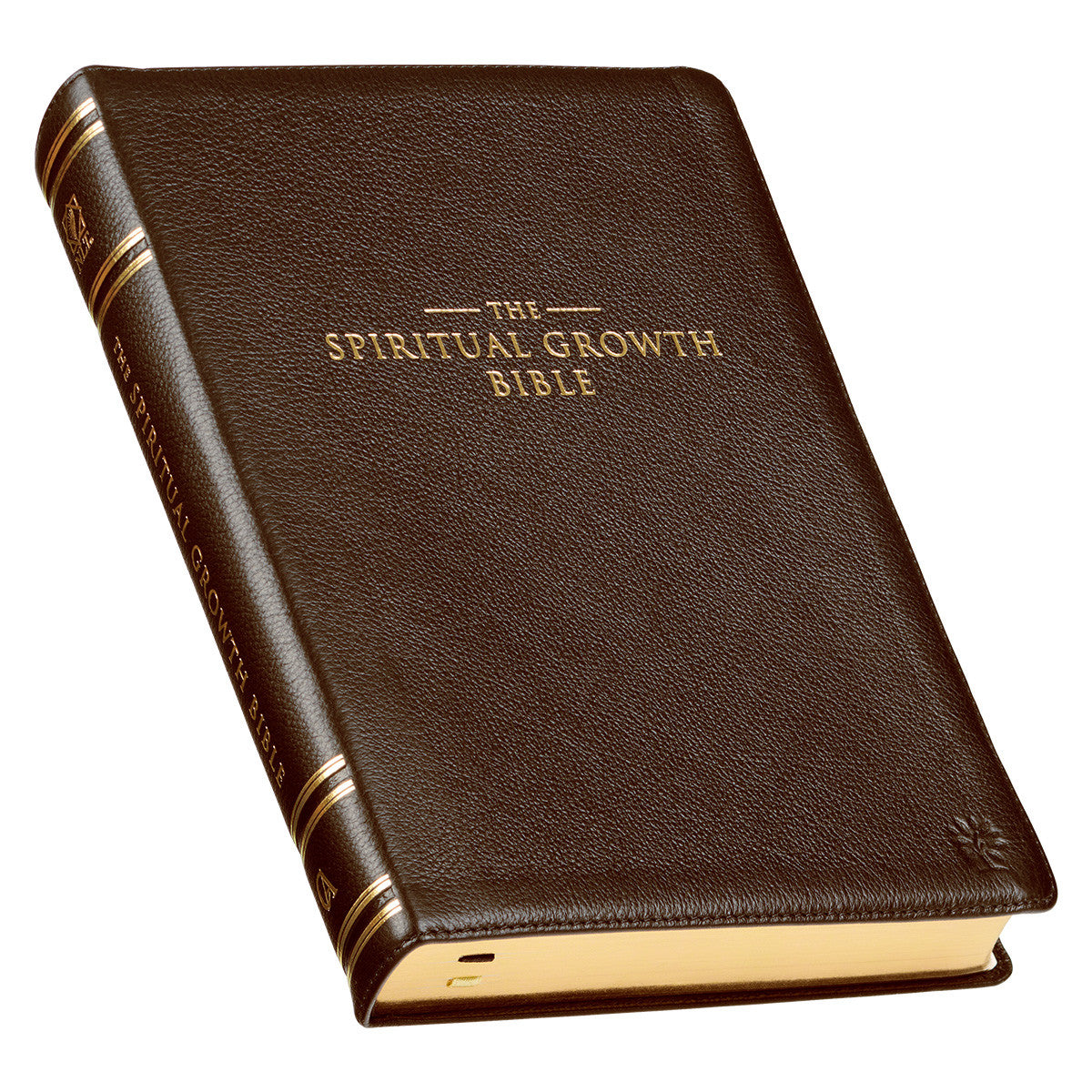 Brown Genuine Leather Spiritual Growth Bible - The Christian Gift Company