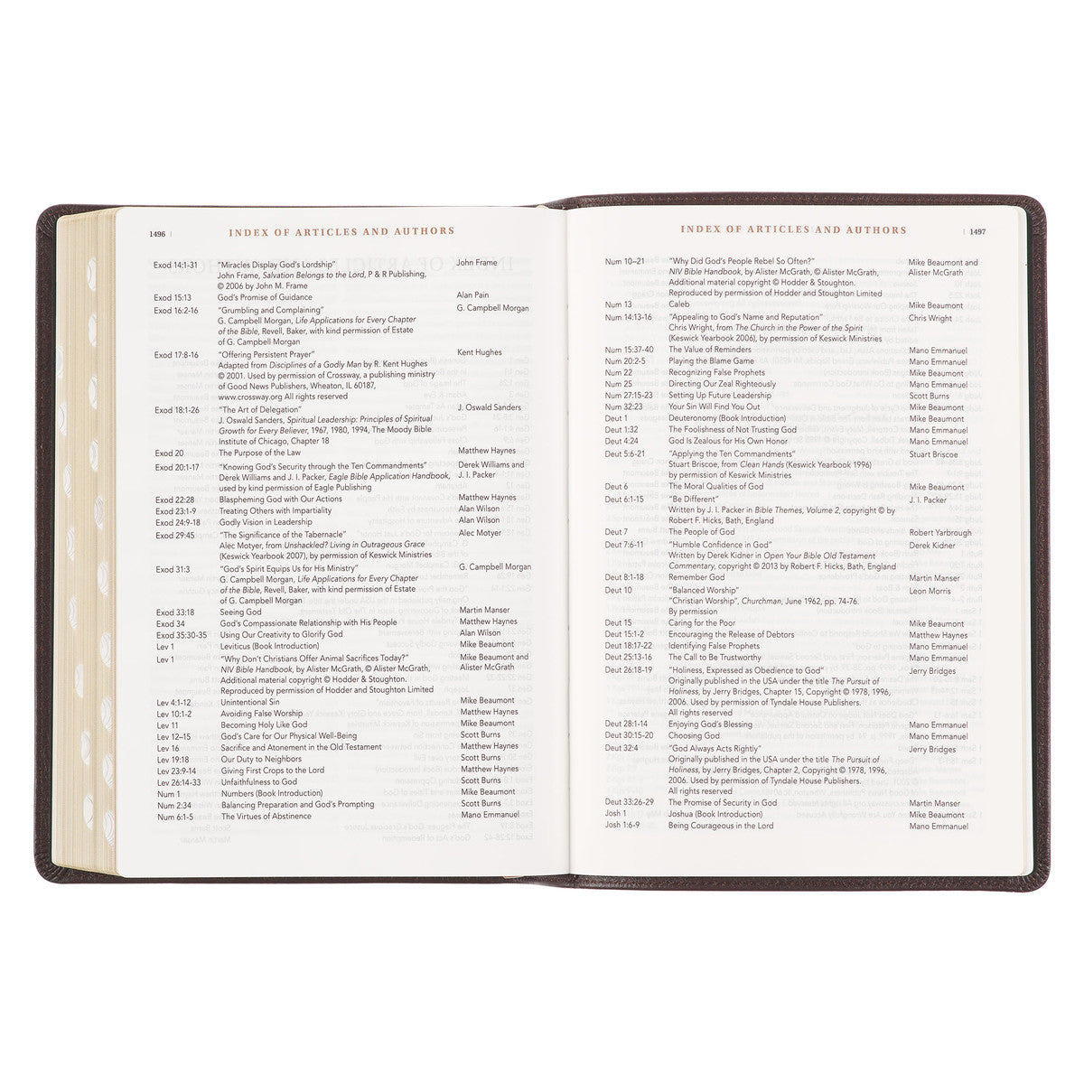 Brown Genuine Leather Spiritual Growth Bible - The Christian Gift Company