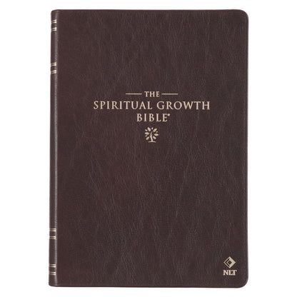 Brown Genuine Leather Spiritual Growth Bible - The Christian Gift Company