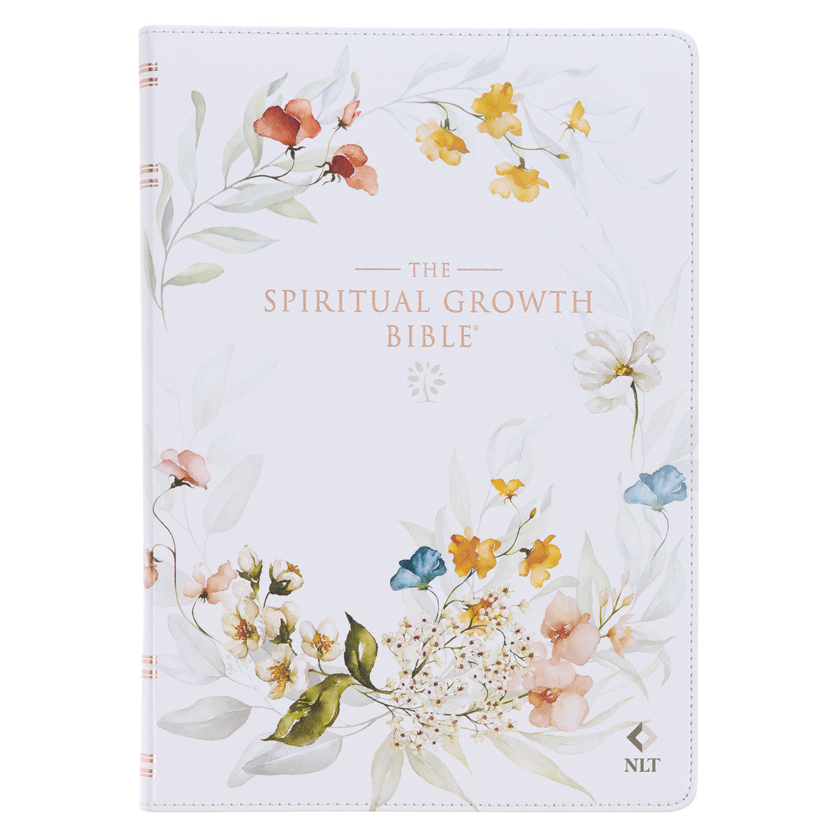 Cream-coloured Floral Faux Leather Spiritual Growth Bible - The Christian Gift Company