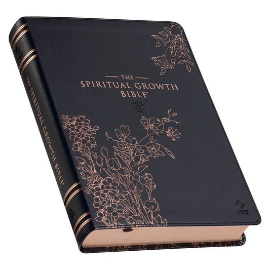 Midnight Blue Faux Leather Spiritual Growth Bible - The Christian Gift Company