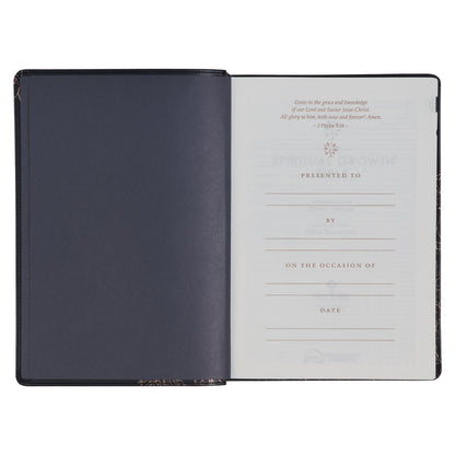 Midnight Blue Faux Leather Spiritual Growth Bible - The Christian Gift Company