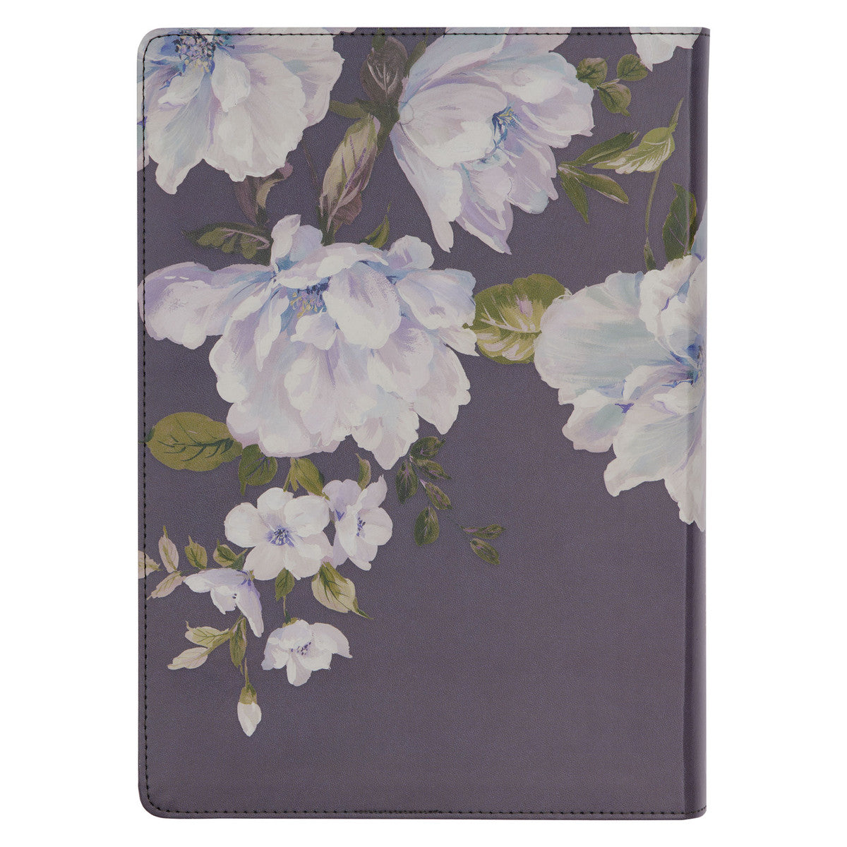 Slate-coloured Floral Print Faux Leather Spiritual Growth Bible - The Christian Gift Company