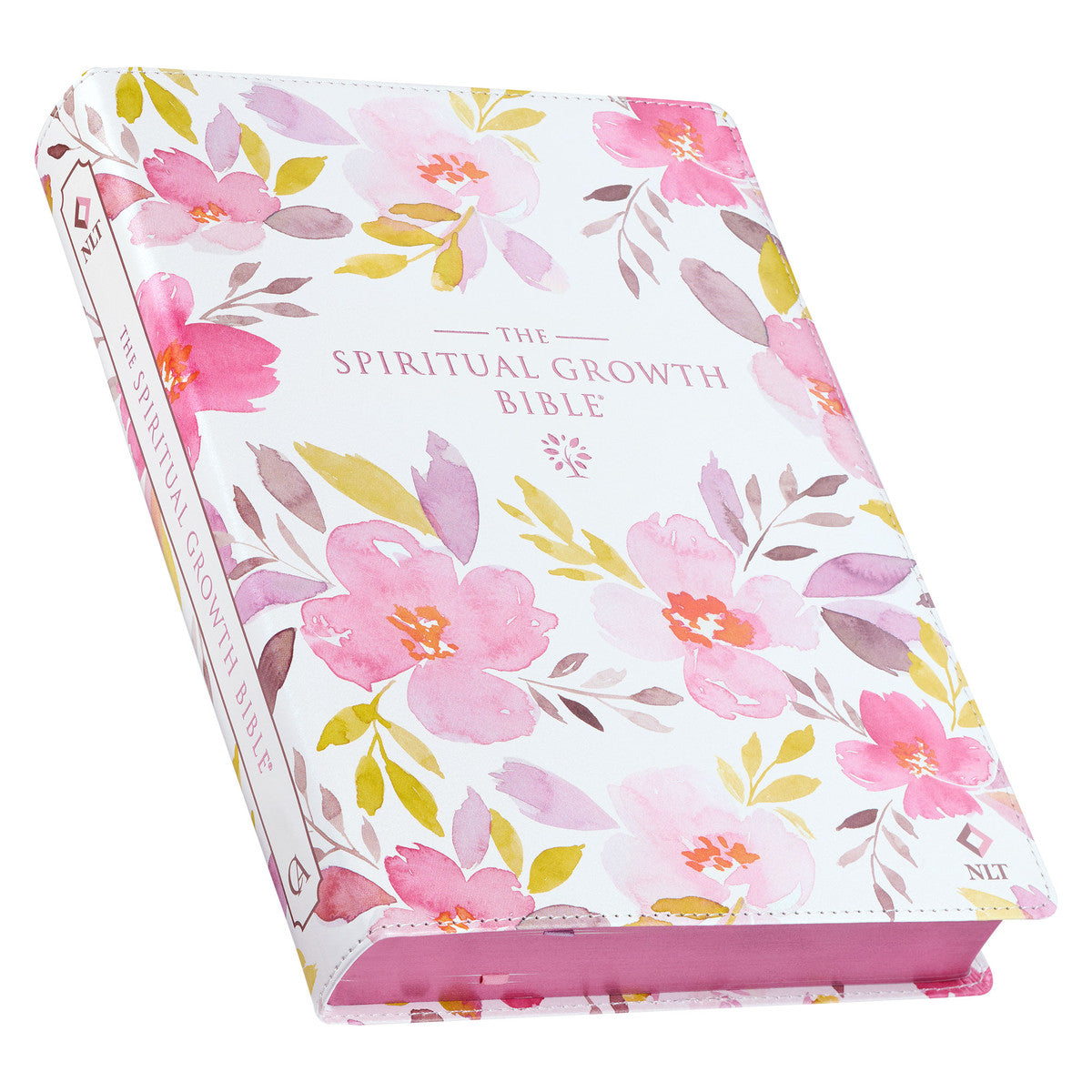 Pink Floral Faux Leather Spiritual Growth Bible - The Christian Gift Company