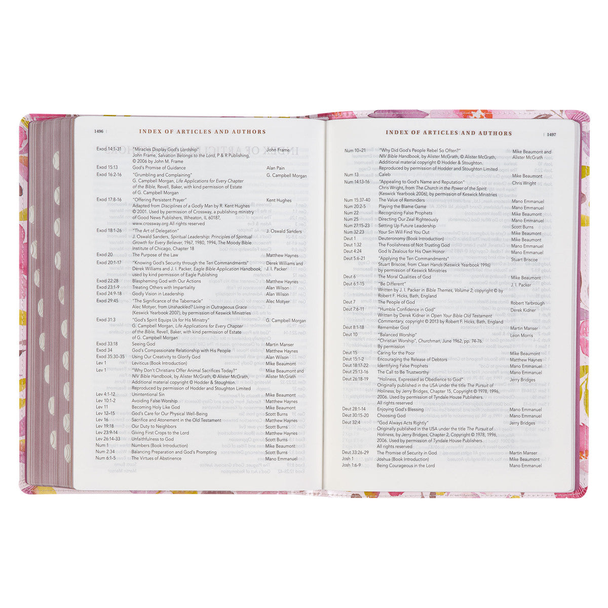 Pink Floral Faux Leather Spiritual Growth Bible - The Christian Gift Company