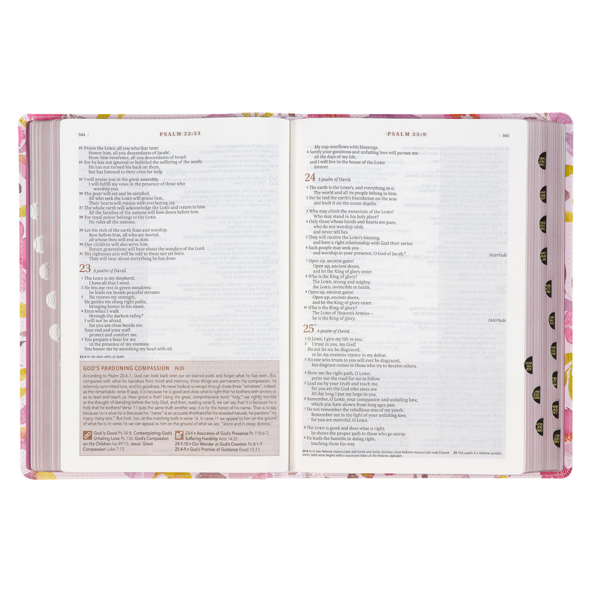 Pink Floral Faux Leather Spiritual Growth Bible - The Christian Gift Company