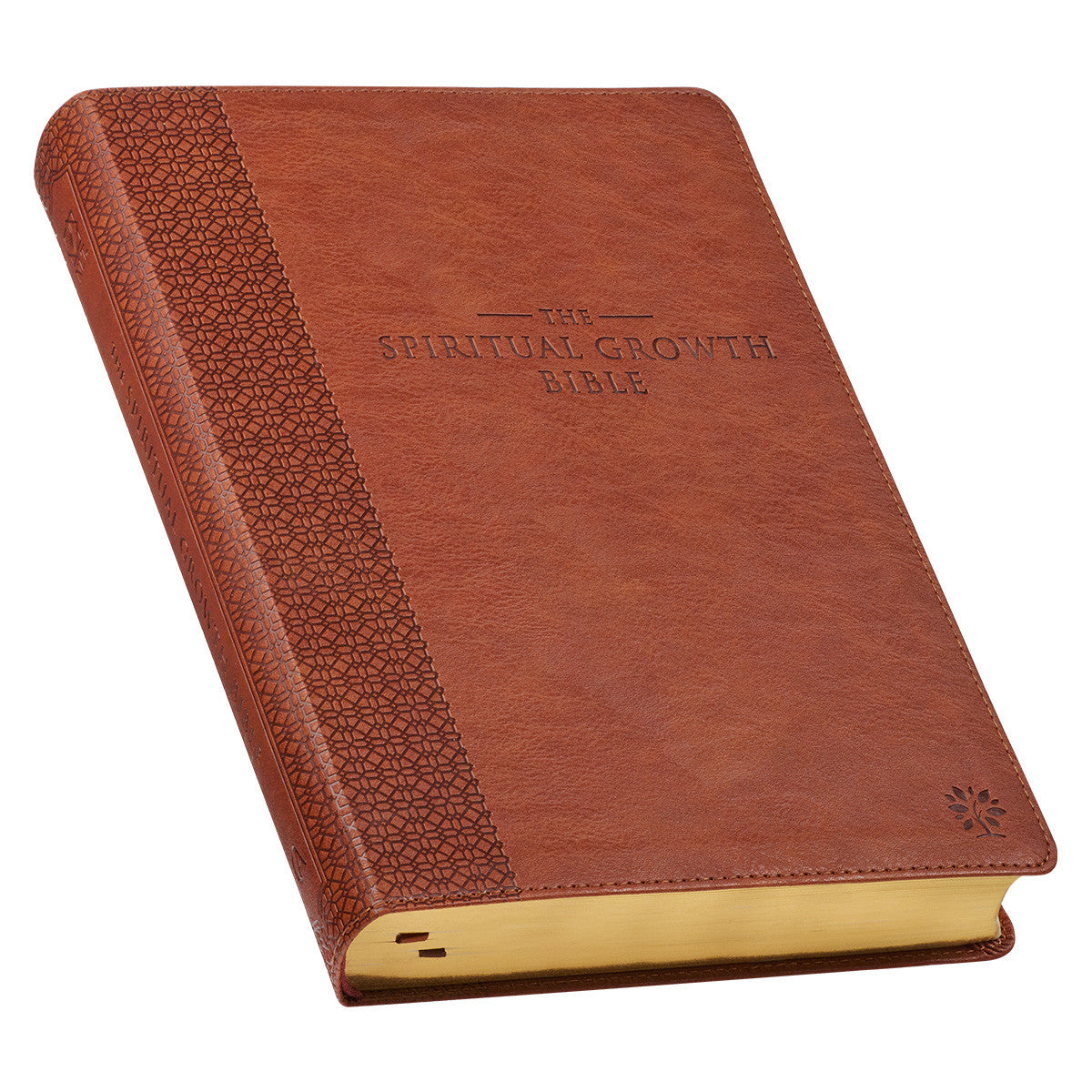 Saddle Tan Faux Leather Spiritual Growth Bible - The Christian Gift Company