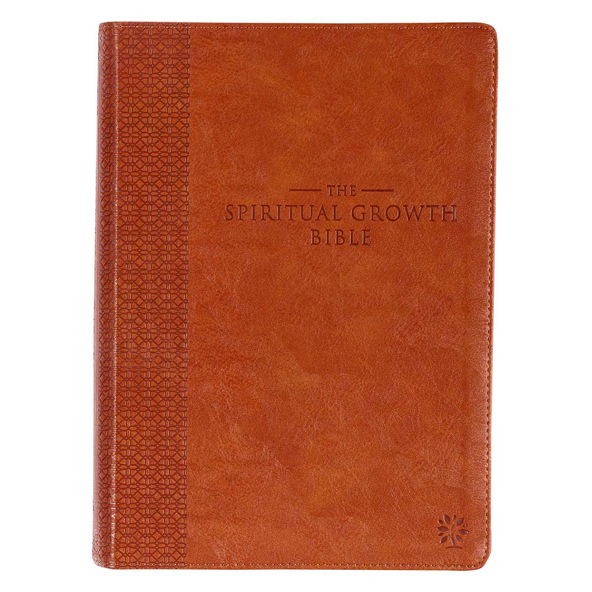 Saddle Tan Faux Leather Spiritual Growth Bible - The Christian Gift Company