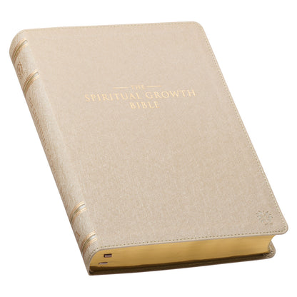 Pearlescent Taupe Faux Leather Spiritual Growth Bible - The Christian Gift Company