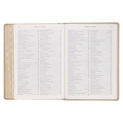 Pearlescent Taupe Faux Leather Spiritual Growth Bible - The Christian Gift Company