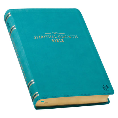 Teal Faux Leather Spiritual Growth Bible - The Christian Gift Company