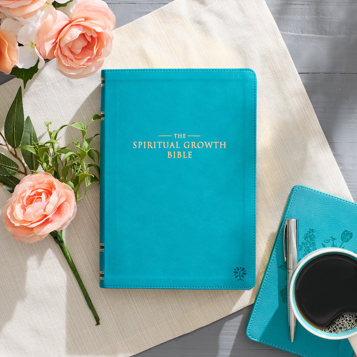 Teal Faux Leather Spiritual Growth Bible - The Christian Gift Company