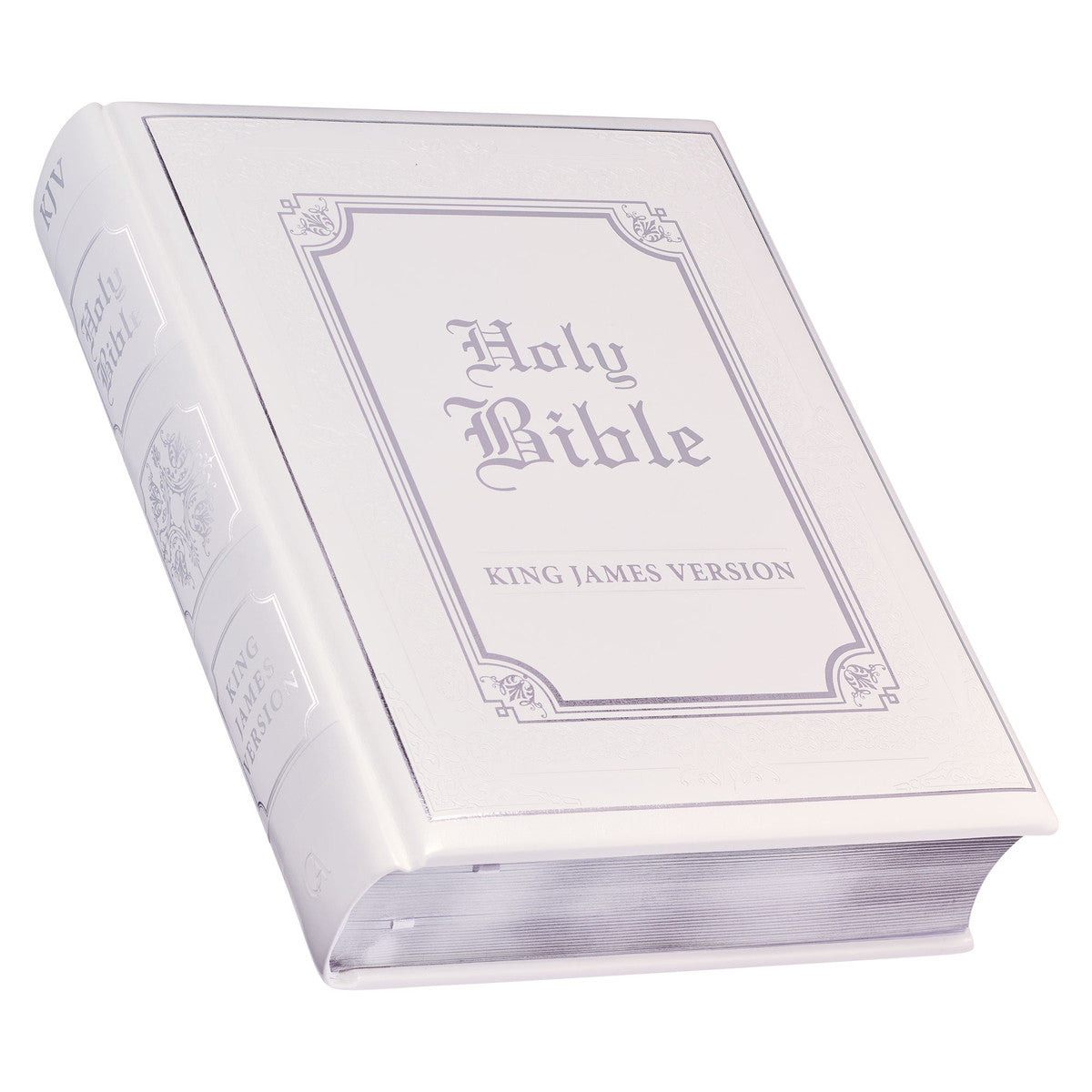 White Faux Leather King James Version Family Bible - The Christian Gift Company