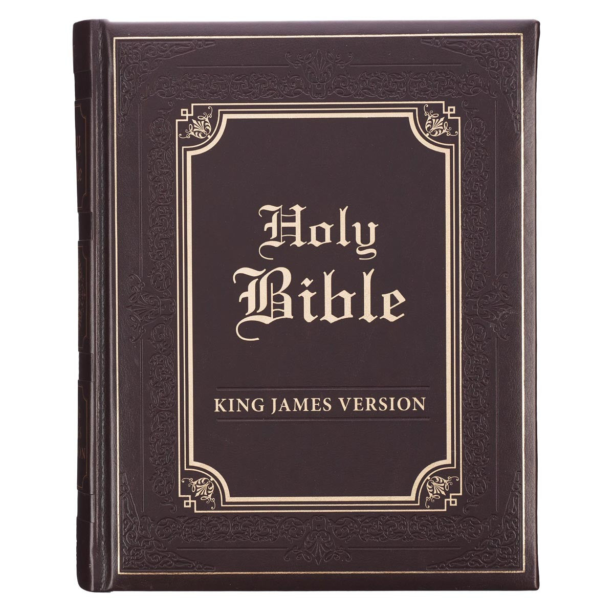 Dark Brown Faux Leather Hardcover King James Version Family Bible - The Christian Gift Company