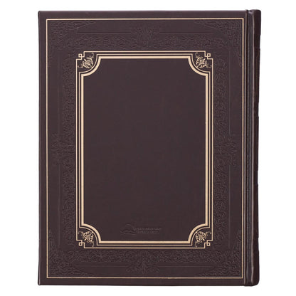 Dark Brown Faux Leather Hardcover King James Version Family Bible - The Christian Gift Company