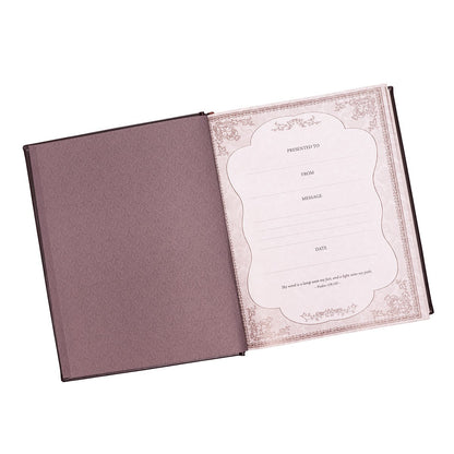 Dark Brown Faux Leather Hardcover King James Version Family Bible - The Christian Gift Company