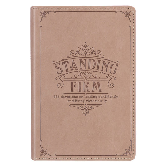 Standing Firm Tan Faux Leather Daily Devotional - The Christian Gift Company