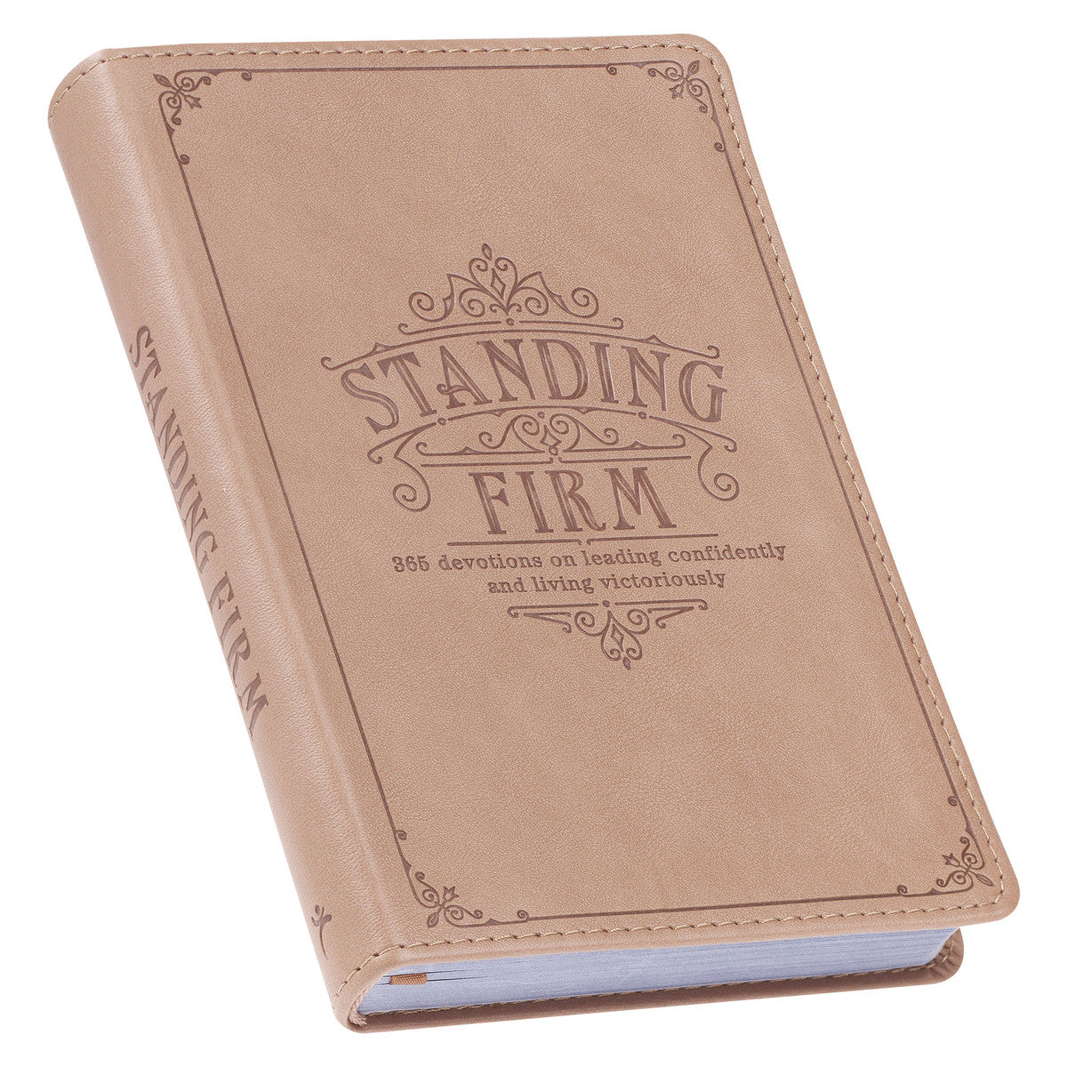 Standing Firm Tan Faux Leather Daily Devotional - The Christian Gift Company