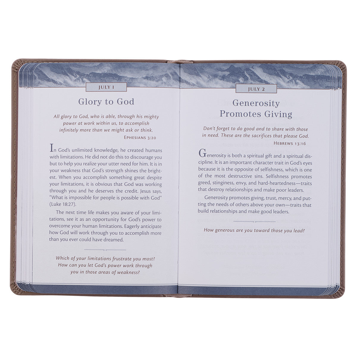 Standing Firm Tan Faux Leather Daily Devotional - The Christian Gift Company