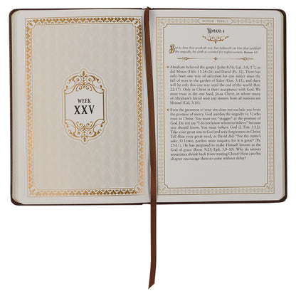 Large Print Edition Daily Devotions from the KJV Brown Faux Leather Devotional - The Christian Gift Company