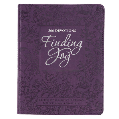 Finding Joy Purple Faux Leather Daily Devotional - The Christian Gift Company