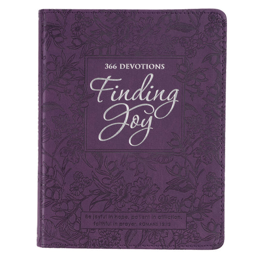 Finding Joy Purple Faux Leather Daily Devotional - The Christian Gift Company