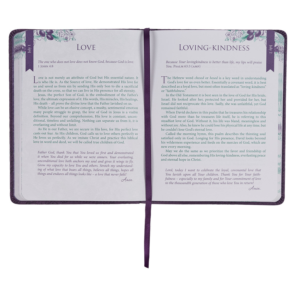 Finding Joy Purple Faux Leather Daily Devotional - The Christian Gift Company