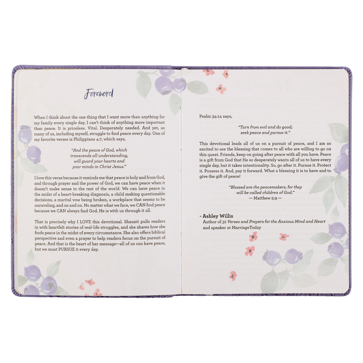 Find Peace Purple Faux Leather Devotional - The Christian Gift Company