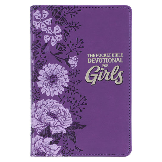 Purple Faux Leather Pocket Devotional for Girls - The Christian Gift Company