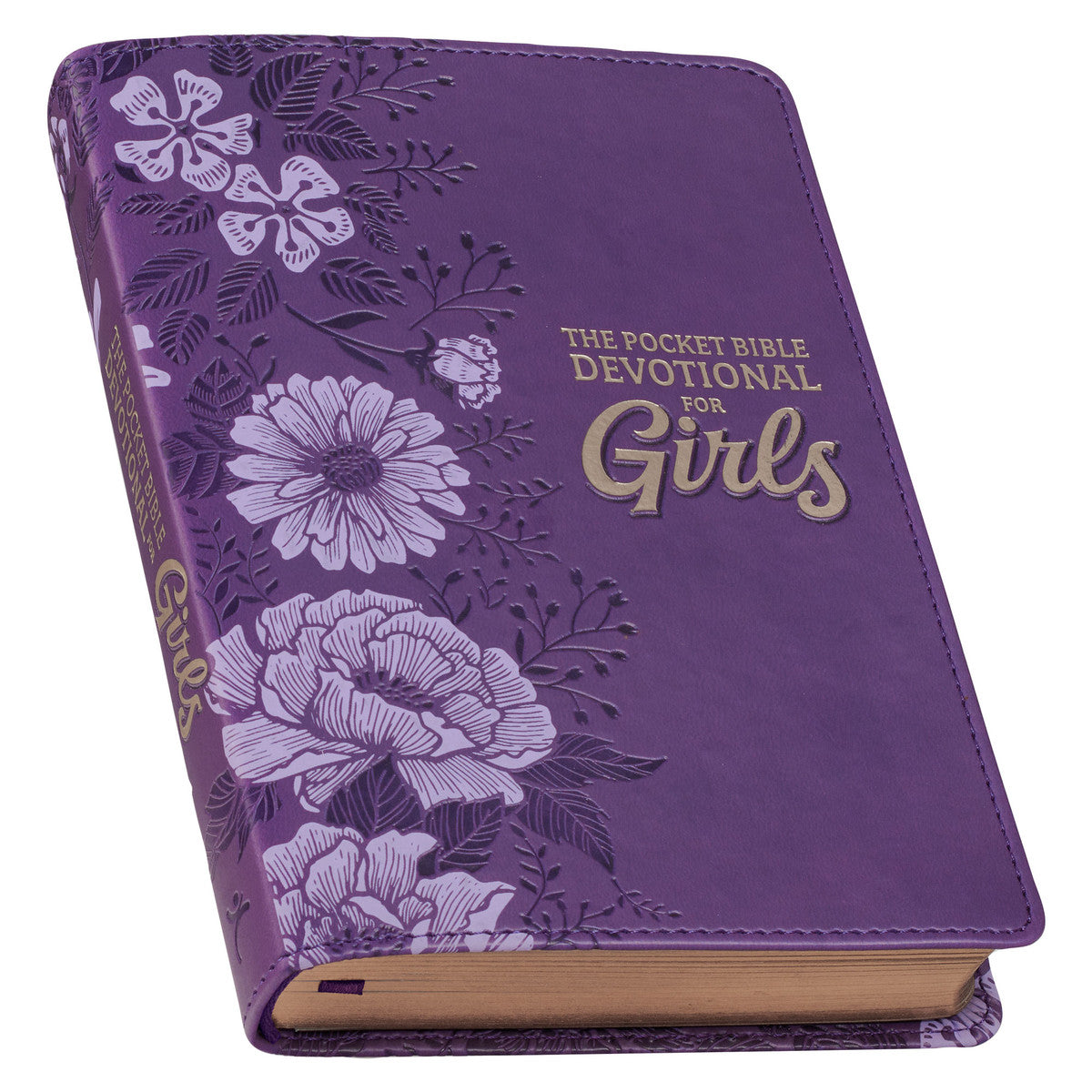 Purple Faux Leather Pocket Devotional for Girls - The Christian Gift Company