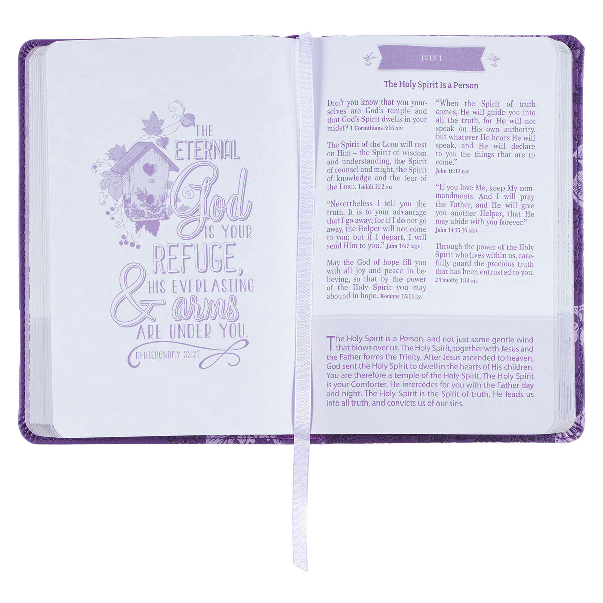 Purple Faux Leather Pocket Devotional for Girls - The Christian Gift Company