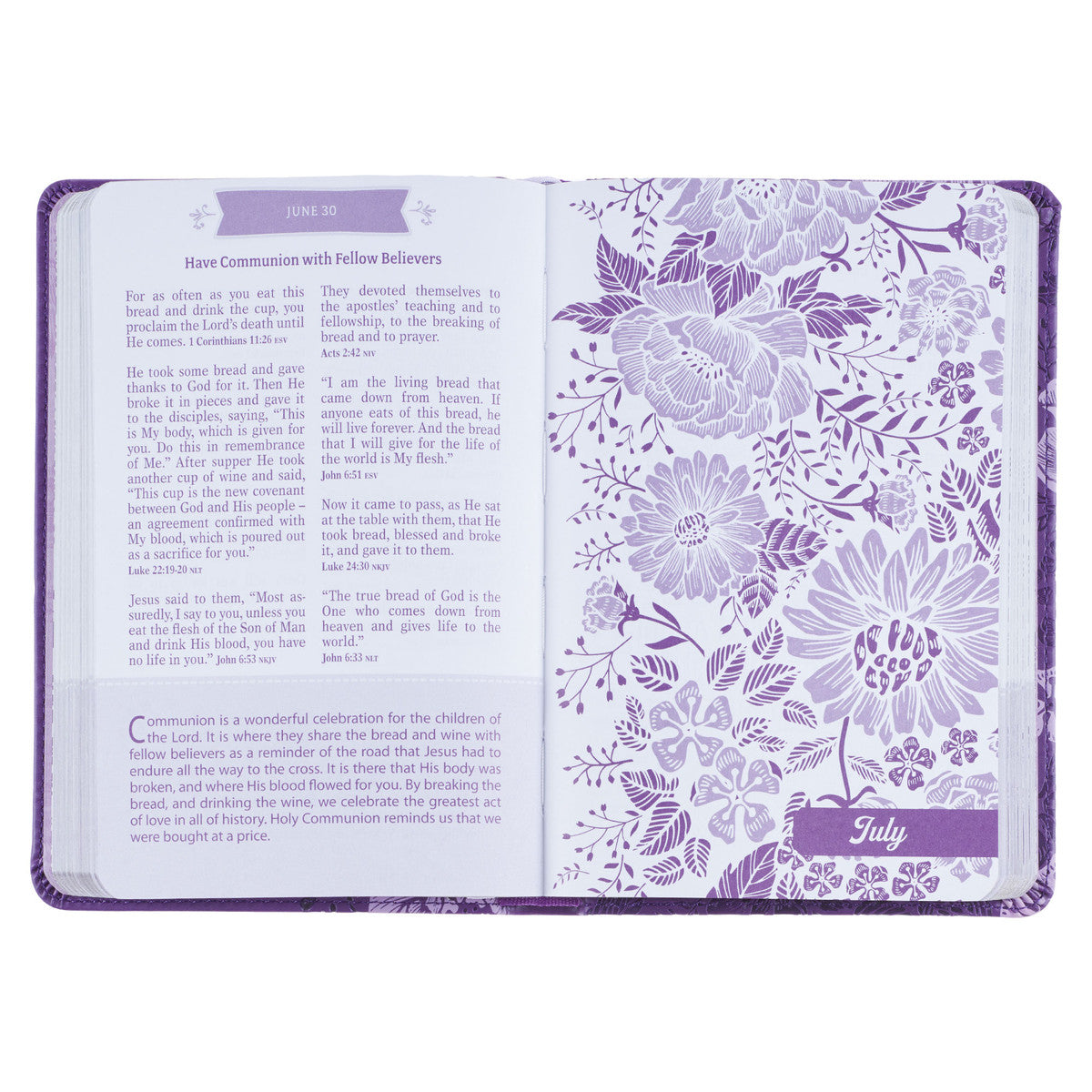 Purple Faux Leather Pocket Devotional for Girls - The Christian Gift Company