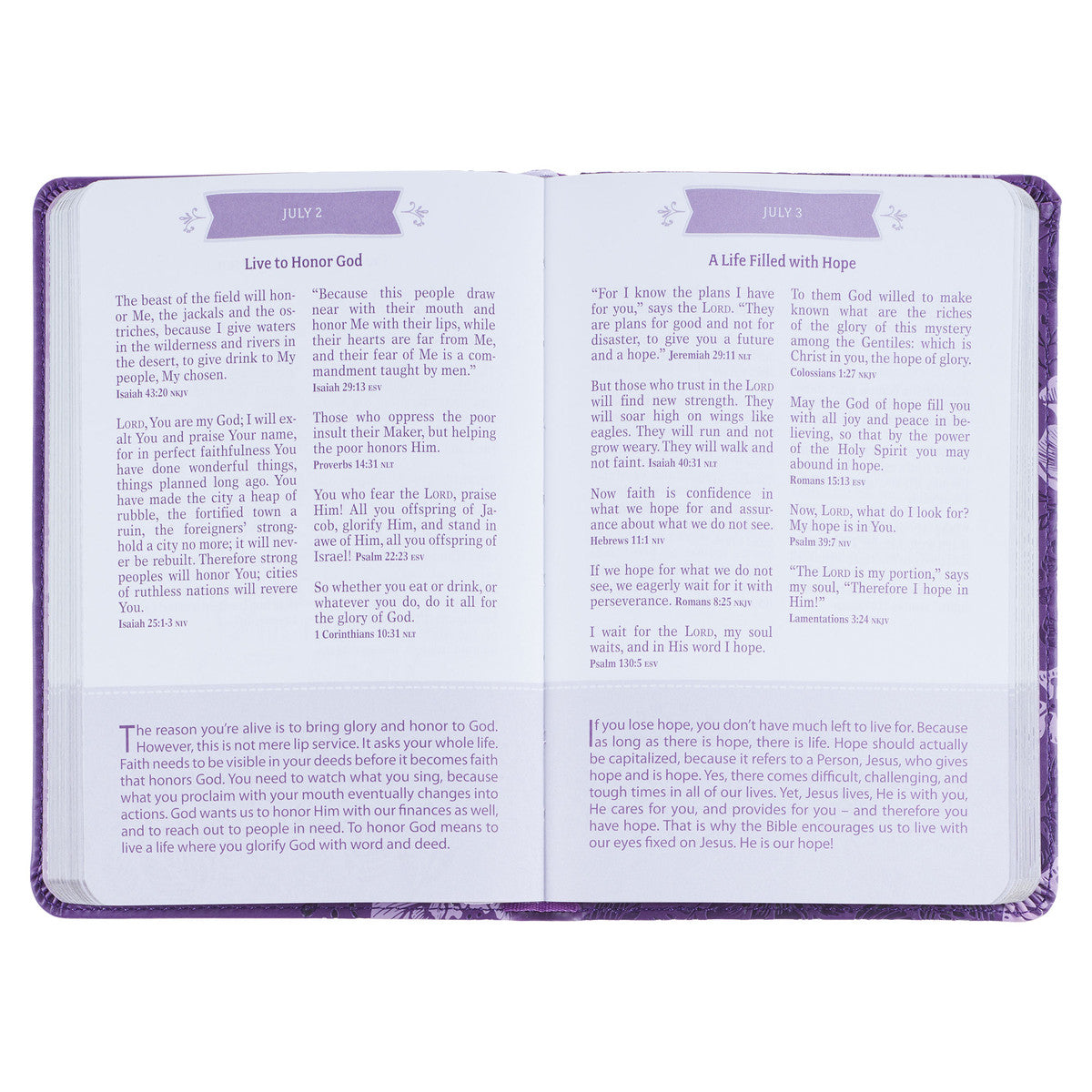 Purple Faux Leather Pocket Devotional for Girls - The Christian Gift Company