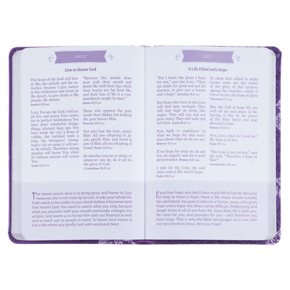 Purple Faux Leather Pocket Devotional for Girls - The Christian Gift Company