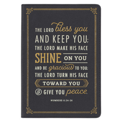 Bless You and Keep You Black Faux Leather Classic Journal - Numbers 6:24-26 - The Christian Gift Company