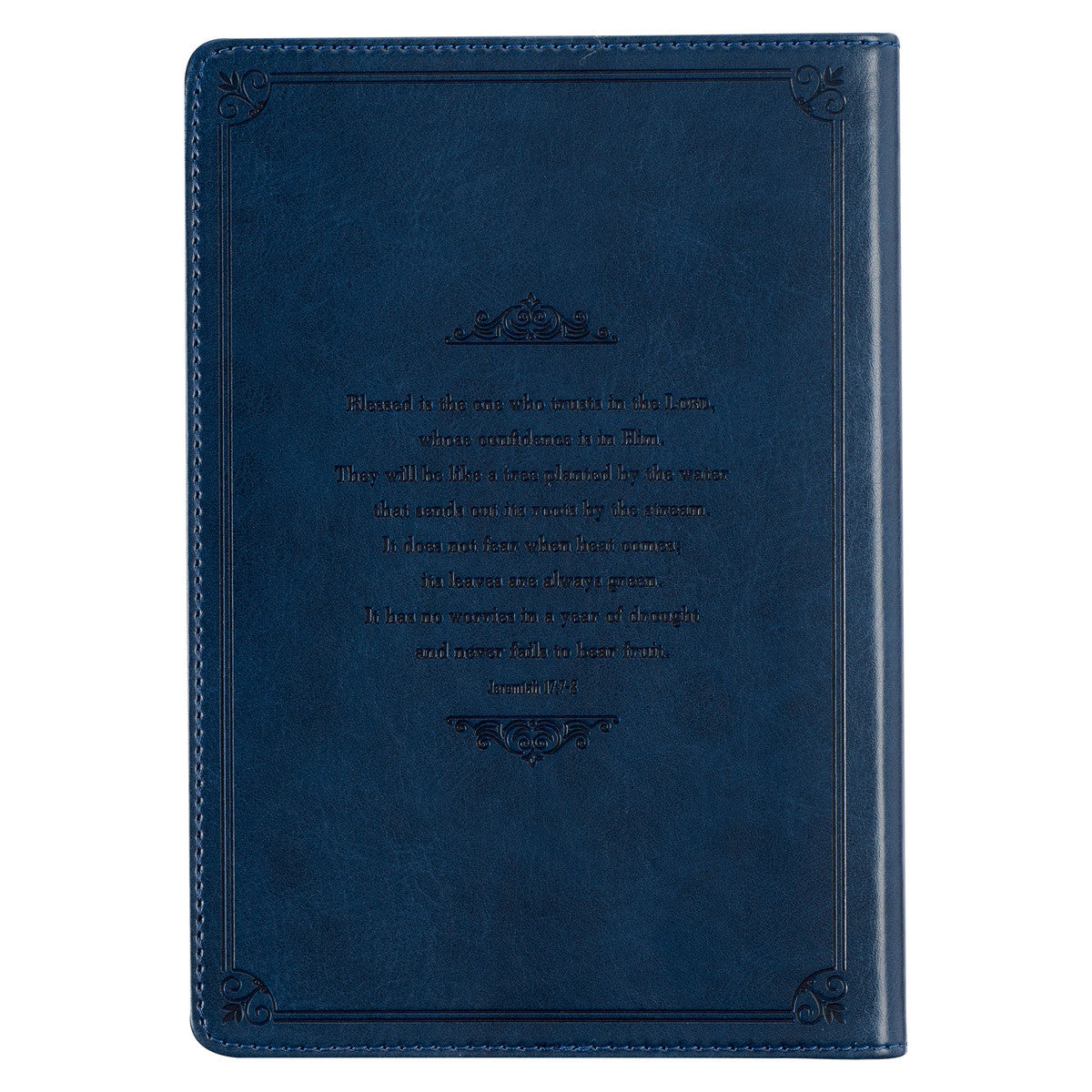 Blessed is the One Navy Faux Leather Classic Journal - Jeremiah 17:7 - The Christian Gift Company