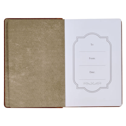 Stand Firm Two-tone Brown Faux Leather Classic Journal - 1 Corinthians 16:13 - The Christian Gift Company