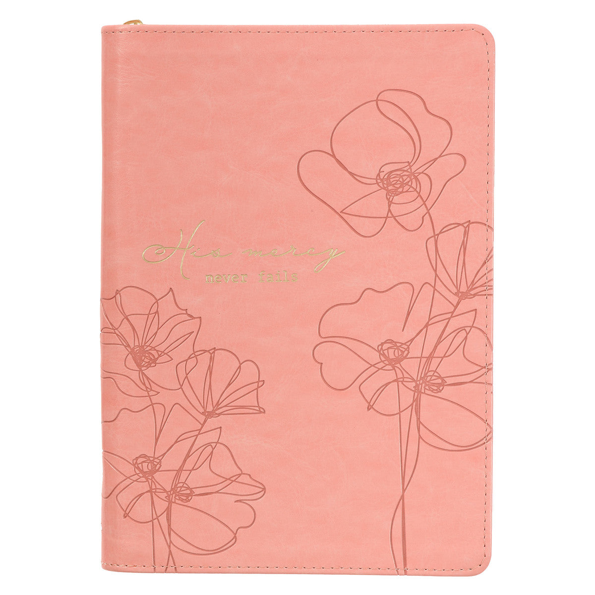 Mercy Blossom Pink Faux Leather Journal with Zipper Closure - The Christian Gift Company