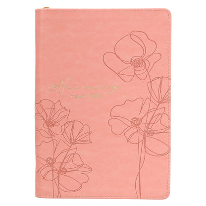 Mercy Blossom Pink Faux Leather Journal with Zipper Closure - The Christian Gift Company