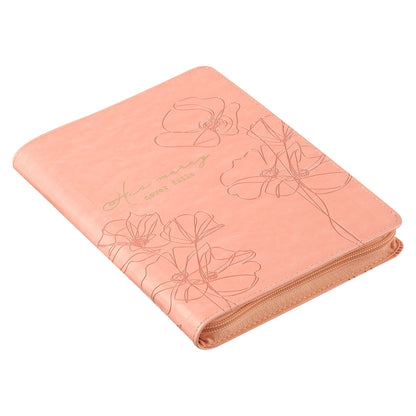 Mercy Blossom Pink Faux Leather Journal with Zipper Closure - The Christian Gift Company