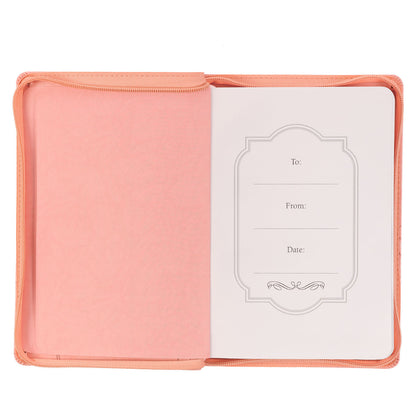 Mercy Blossom Pink Faux Leather Journal with Zipper Closure - The Christian Gift Company