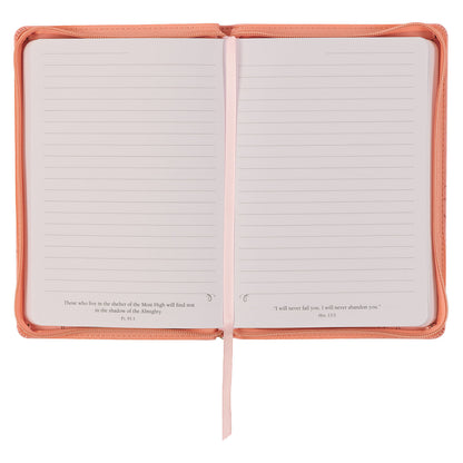 Mercy Blossom Pink Faux Leather Journal with Zipper Closure - The Christian Gift Company