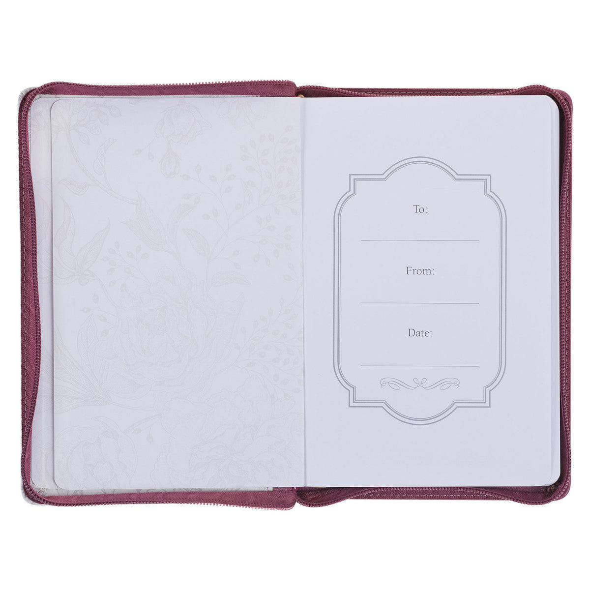 Strong and Courageous Topaz Pink Faux Leather Journal with Zipper Closure - Joshua 1:9 - The Christian Gift Company