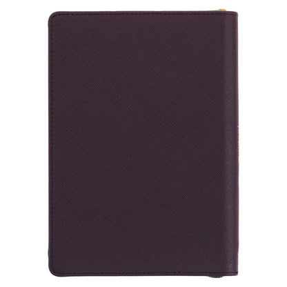 His Mercies are New Amethyst Purple Faux Leather Journal with Zipper Closure - Lamentations 3:22-23 - The Christian Gift Company