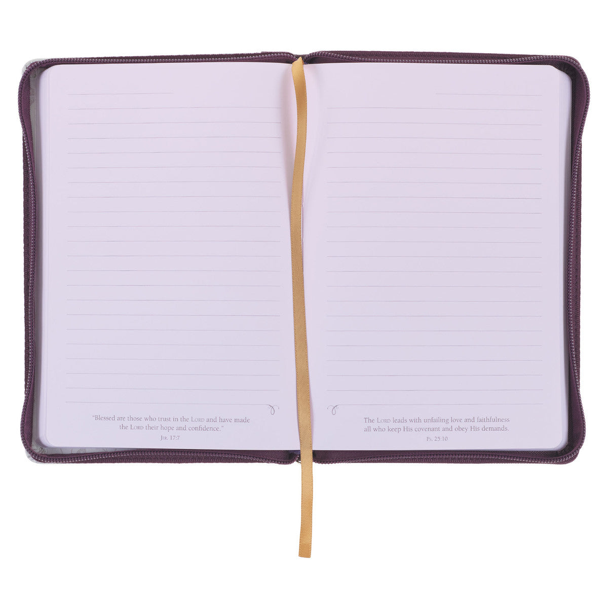 His Mercies are New Amethyst Purple Faux Leather Journal with Zipper Closure - Lamentations 3:22-23 - The Christian Gift Company